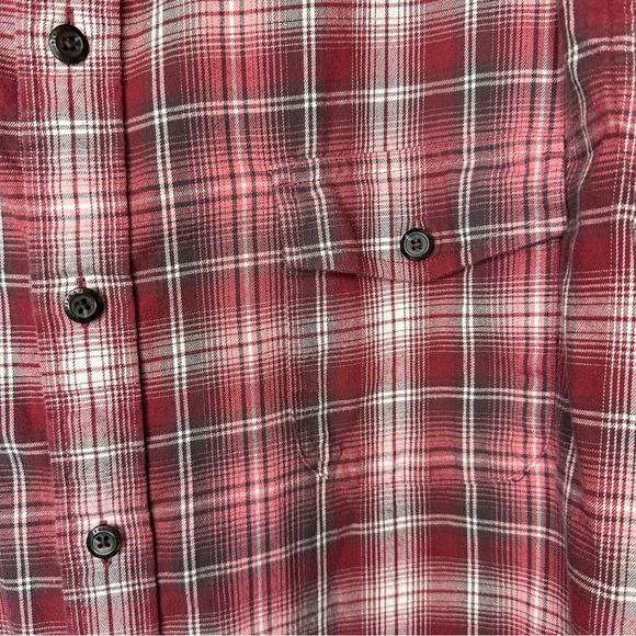 Land’s End Blake Shelton Red/Gray Plaid Button Down Flannel Shirt Size Large - Picture 2 of 10